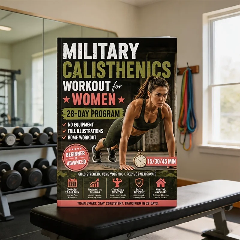 English Book Calisthenics Workout for Women - 28-Day No-Equipment Home Exercise Program NoteBook