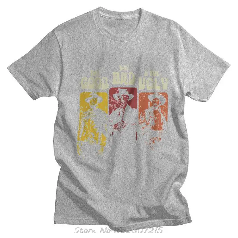 S-5XLThe Good The Bad And The Ugly Men T Shirt Cotton Tees Clint Eastwood Tshirts Short-Sleeve Il Buono Brutto Cattivo T-shirt