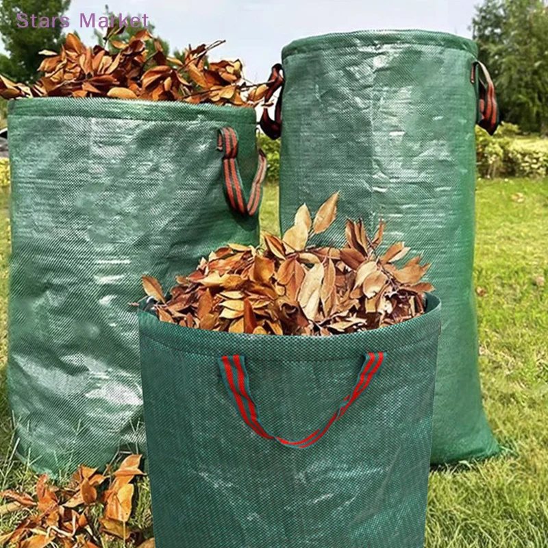 Garden Waste Bag 60L-500L Large Capacity Garden Bag Reusable Waterproof Leaf Sack Storage Collection Container For Garden Yard