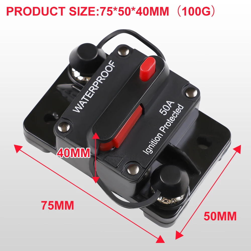 30A-300A Circuit Breaker 12V - 48V DC 12 Volt Circuit Breaker Inline with Manual Reset Waterproof for Marine Boat Trolling Car image 5