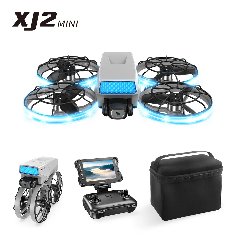 كاميرا XJ2 Mini Drone 8K HD، طائرة رباعية أجهزة الاستقبال عن بعد بدون فرش قابلة للطي، لعبة التحكم عن بعد للأطفال المراهقين المبتدئين هدية بدون طيار