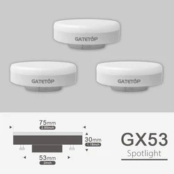 3 szt. Żarówka GX53 wysoki prześwit światło kratki AC110V 240V bez migotania 100 lm/w ciepłe białe światło odpowiednia kuchnia