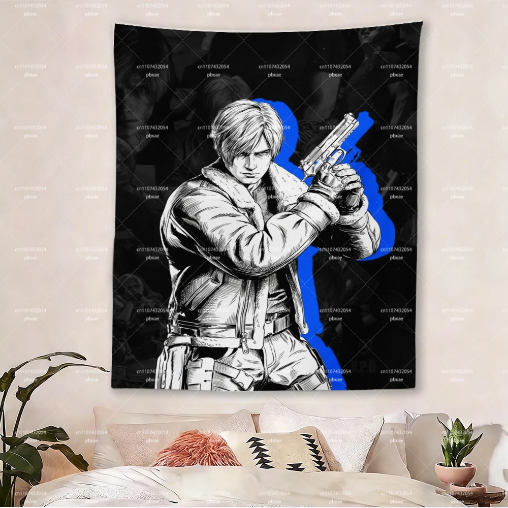 Resident E-Evil L-Leon S. Kennedy Large Tapestry, Large Wall Tapestry, Cool Room Decoration Items for Bedroom Dorm