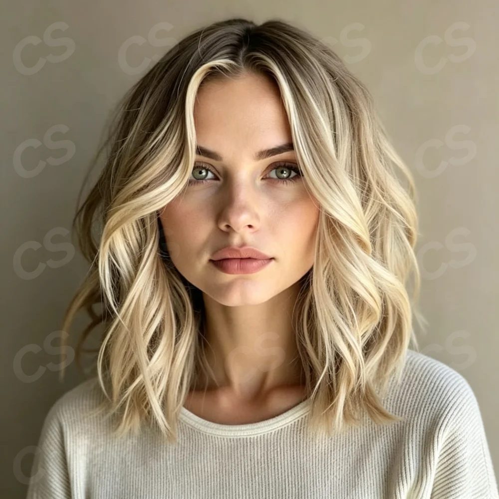 Image of Weiche Highlight Blonde Body Wave 150 Dichte 13x4 Lace Front Perücke 100% Echthaar mit Baby Hair Vorgezupft