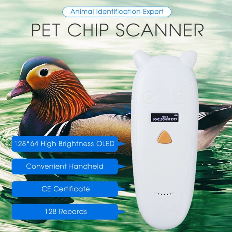 134.2Khz Animal RFID Reader 125Khz Pet ID Reader Rechargeable Animal Chip Scanner FDX-B Glass Chip Tag Reader