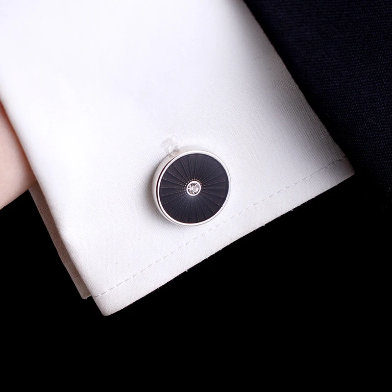 Kflk Sieraden Franse Shirt Mode Manchetknopen Voor Heren Merk Manchetten Links Groothandel Ronde Knop Zwarte Hoge Kwaliteit Gasten