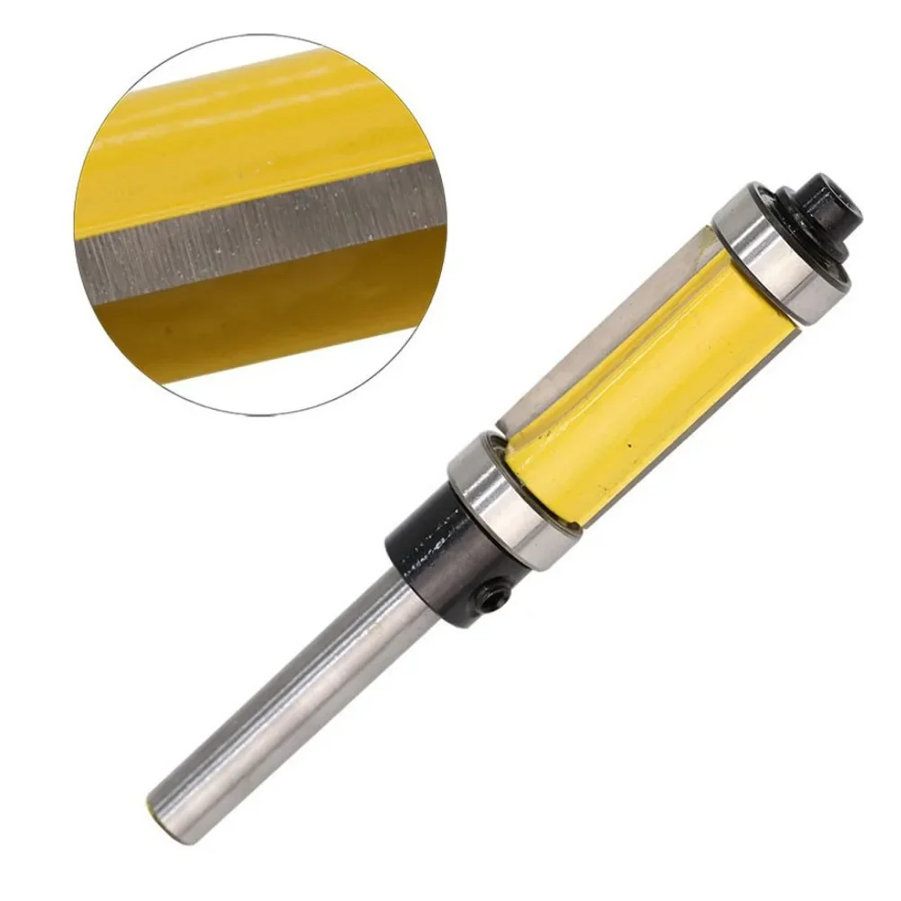 1pc 1/4 Inch Shank Double Bearing Pattern Flush Trimming Router Bit 1/2inch Cutter Top Bottom Bearing For Woodworking