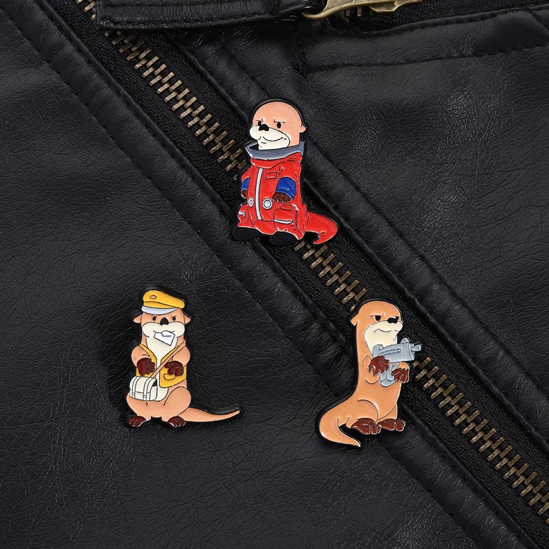 Professional Otter Pin Cute Career Style Secret Agent Technician Worker Design For Animal Job Lovers Backpack Gift