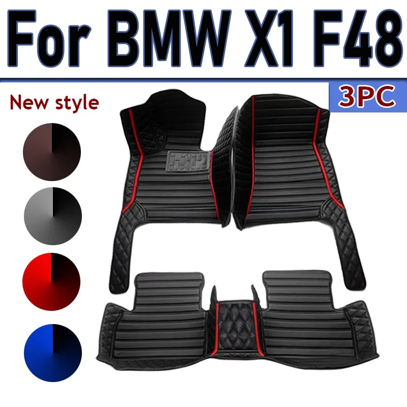 

Custom Automotive Car Floor Mats For BMW X1 F48 2016 2017 2018 2019 2020 Auto Luxury Leather Men Women Car Mats Full Coverage