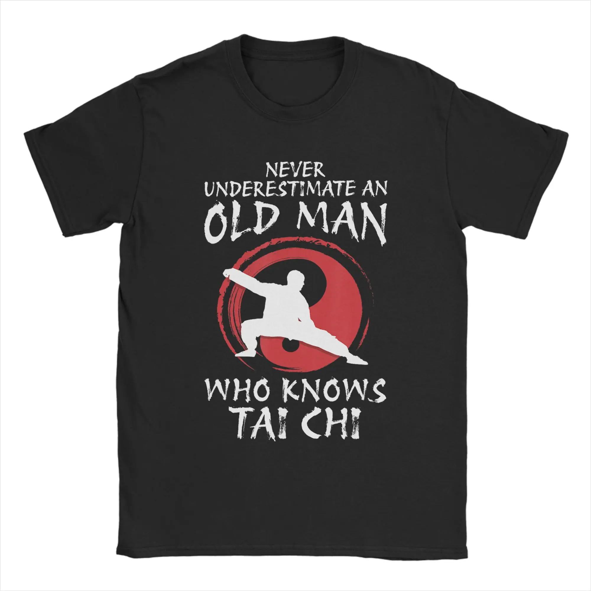 Casual Tai Chi Meditation Martial Arts Zen Balance T-Shirts for Men Round Neck Cotton T Shirt  Short Sleeve Tees Gift Clothes
