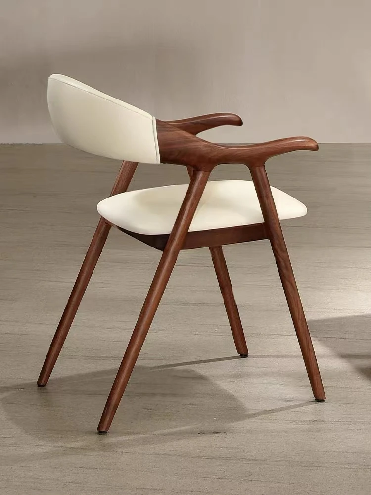 Simple and modern North American black walnut solid wood soft dining chairs, desks, chairs, art furniture designers, armchairs,