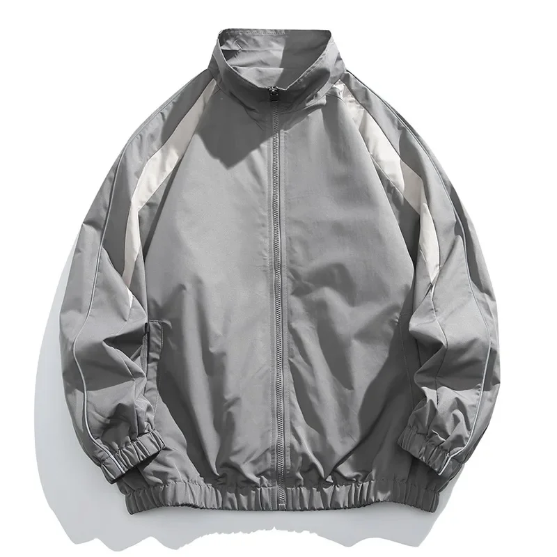 Chaqueta de béisbol reflectante de retazos informal para hombre, abrigo de primavera y otoño para adolescentes, ropa de calle de moda, prendas de vestir exteriores juveniles