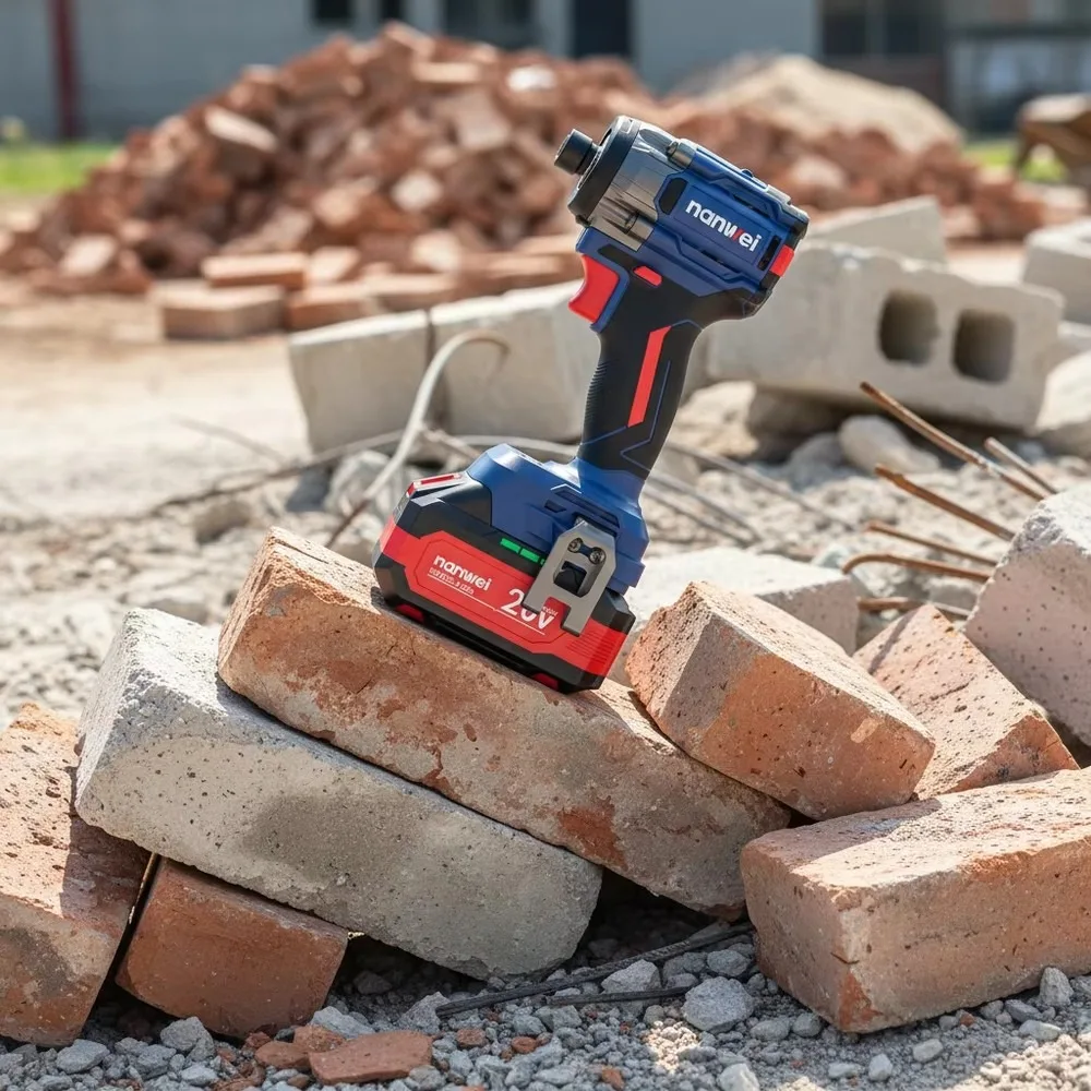 21V Industrial Cordless Impact Wrench Brushless Electric Screwdriver with Fast Charging for Auto Repair Heavy Duty