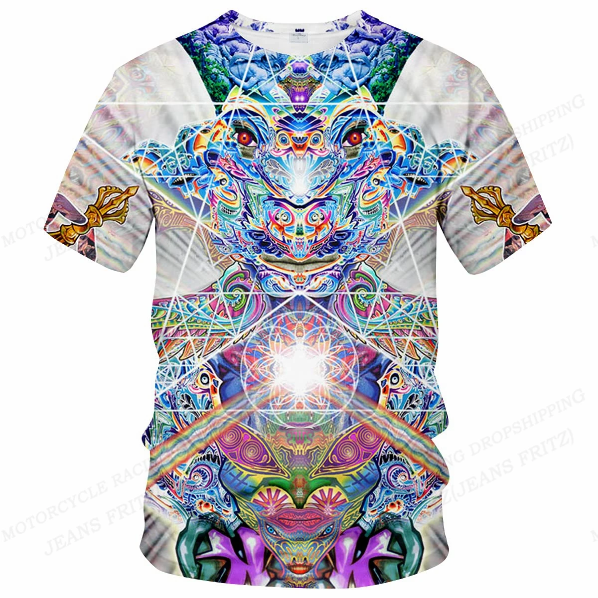 Women\'s T Shirt Trippy Psychedelic 3d Print T-shirt Men Women Fashion T-shirt Short Sleeve Tops Tees Cat Tshirt Women\'s Clothing