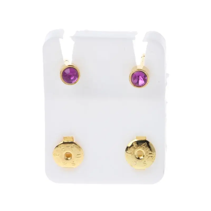 12 Pairs Gold Ear Piercing Earrings Set Mini 3mm CZ Studs Jewelry Dropshipping