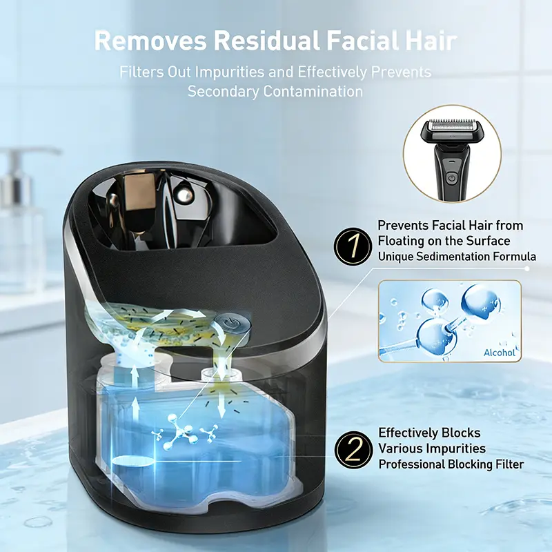 مجموعة تنظيف ماكينات الحلاقة Braun مكونة من 4 قطع من محلول التنظيف المضاد للبكتيريا بنكهة الليمون لتقليل تآكل الشفرات - 5