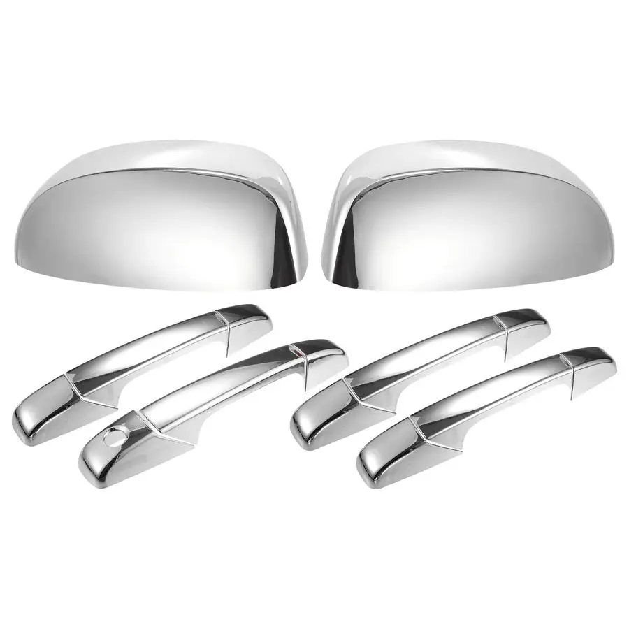 

Set Triple Chrome Plated TOP HALF Mirror Cover Cap Handle Cover Overlays for Chevy Silverado Suburban Tahoe for GMC Sierra 3500