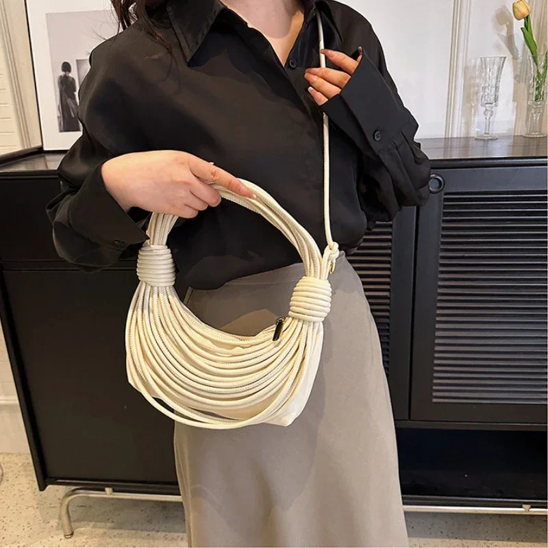 Crossbody Women Handbag Fashion Personality Hobos Purses Girls Shoulder Crossbody Bag New Woven Underarm Tote Casual Clutch Bag