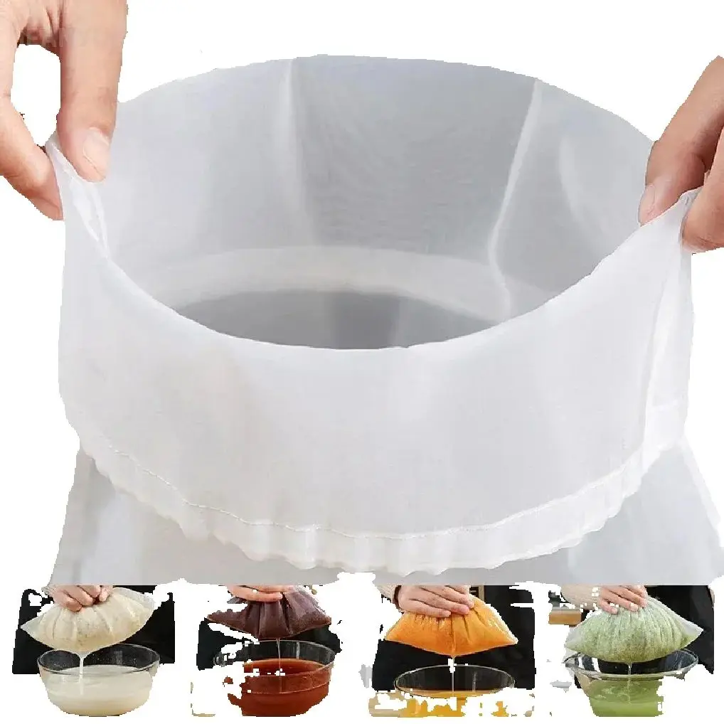

Colander Reusable Yogurt Tea Cheese Brew Food Fabric Home Nylon Soy Milk Wine Nut cloth Brewing Mesh Filter Bag Water Strainer