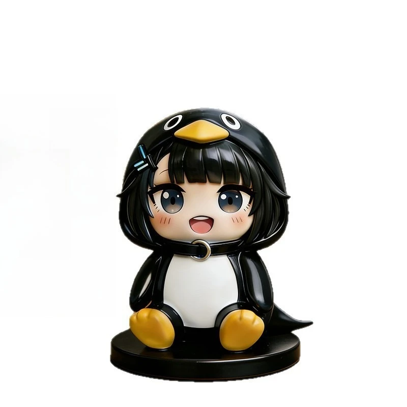 Gugugaga Terminal Land Little Penguin Administrator Resin Figure Model, Car Ornament Cartoon Figure Desktop Ornament Gift view 6