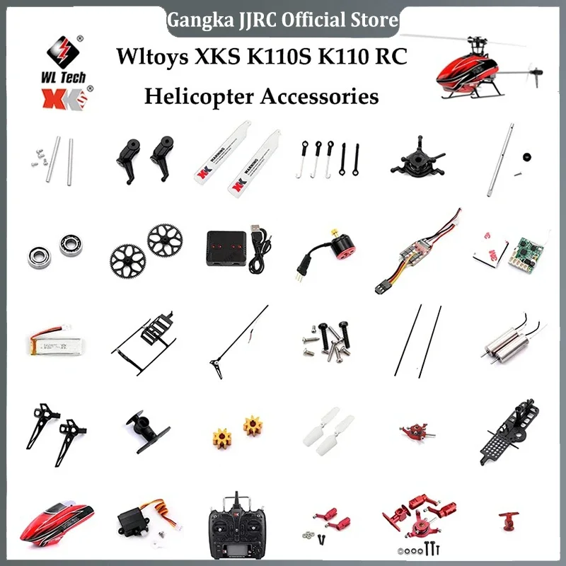 

Wltoys XK K110S K110 Accessories Parts RC Helicopter Brushless Motor Blade Gear ESC Receiver Main Gear Blades Shaft Servo