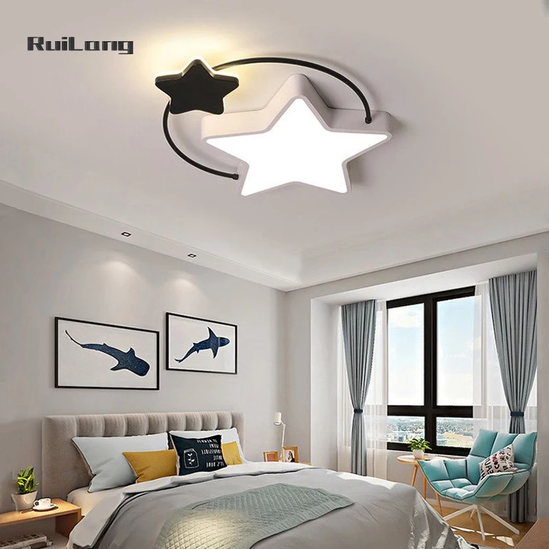 Creative Stars Ceiling Light for Kids Room Baby Nursery Child Boy Girl Bedroom Lamp Cute Cartoon Plafon Star Chandelier Lighting