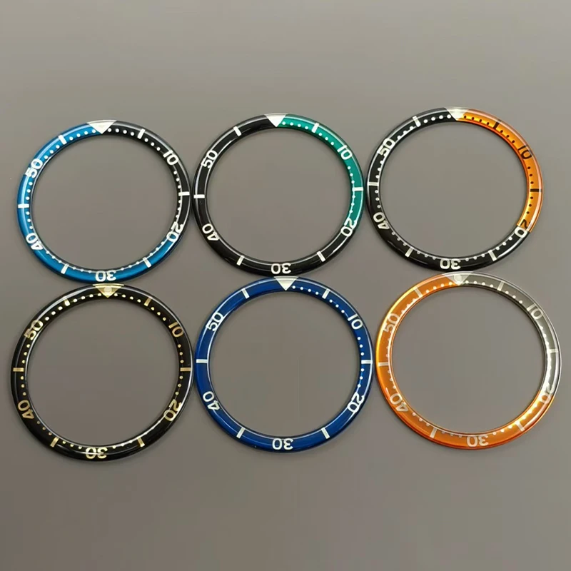 Mod 39mmx32.2mm NH35 Cases Bezel Insert Flat Resin Bezel Ring Fits 6105 6309 Turtle Watch Case NH35 NH36 Case Watch Bezel Ring