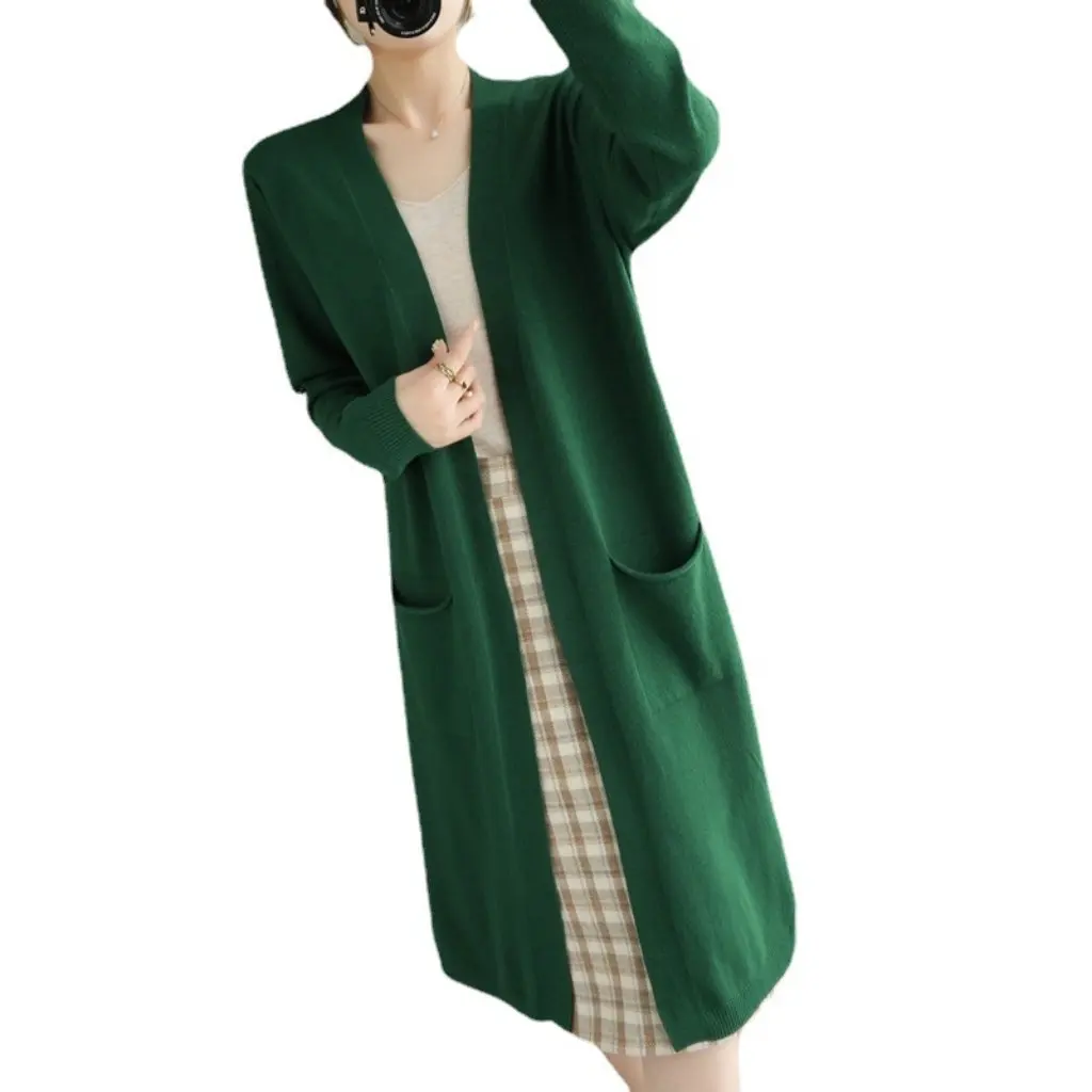 

Women's Mid-Length Cardigan Coat Early Spring Loose Sweater Outer Shawl plus Size Lazy Style Fashionable Women's Outerwear