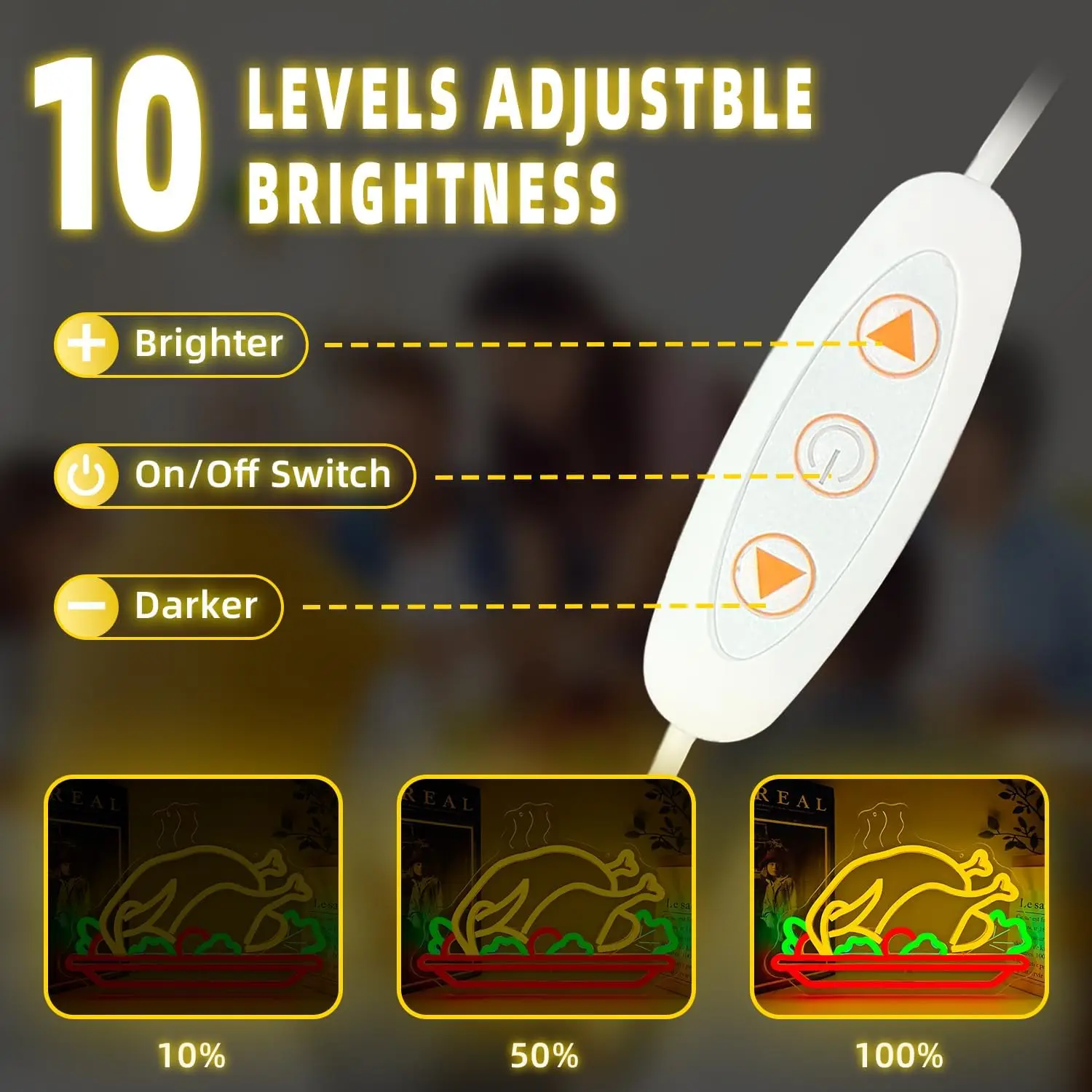 تركيا النيون تسجيل الدجاج أضواء النيون عكس الضوء LED لمطعم متجر الشكر غرفة الطعام رجل الكهف الدجاج المشوي ديكور USB