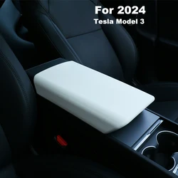 Per il 2024 Tesla Modello 3 Accessori Bracciolo Protezione Scatola di Copertura Bianco Morbido TPE Console Centrale Pannello Pad Modello 3 Highland