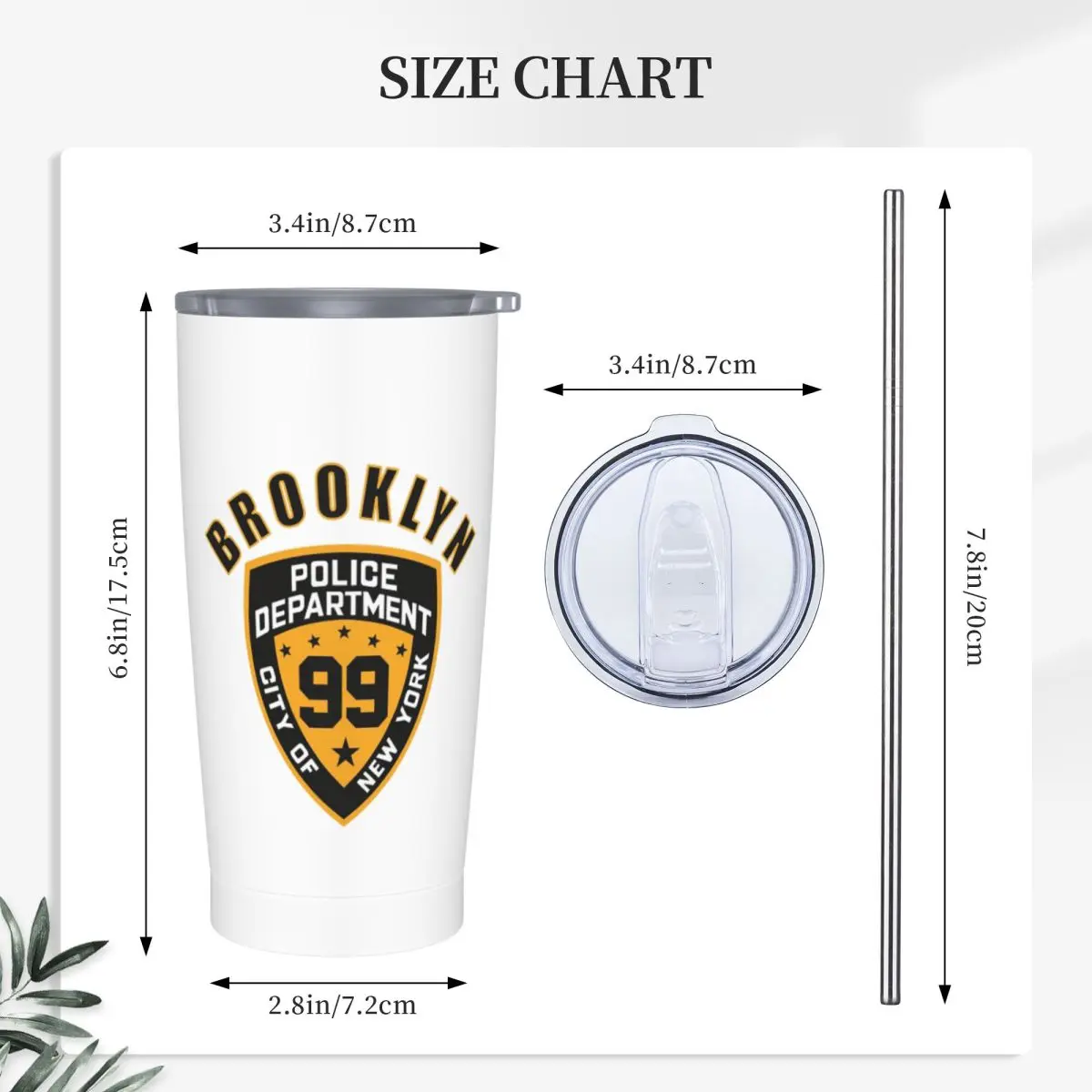 Brooklyn Nine Nine - 99th Precinct Mug Stainless Steel Tumbler Vacuum Insulated Mug Thermal Cold Bottle Straw With Lid 20oz