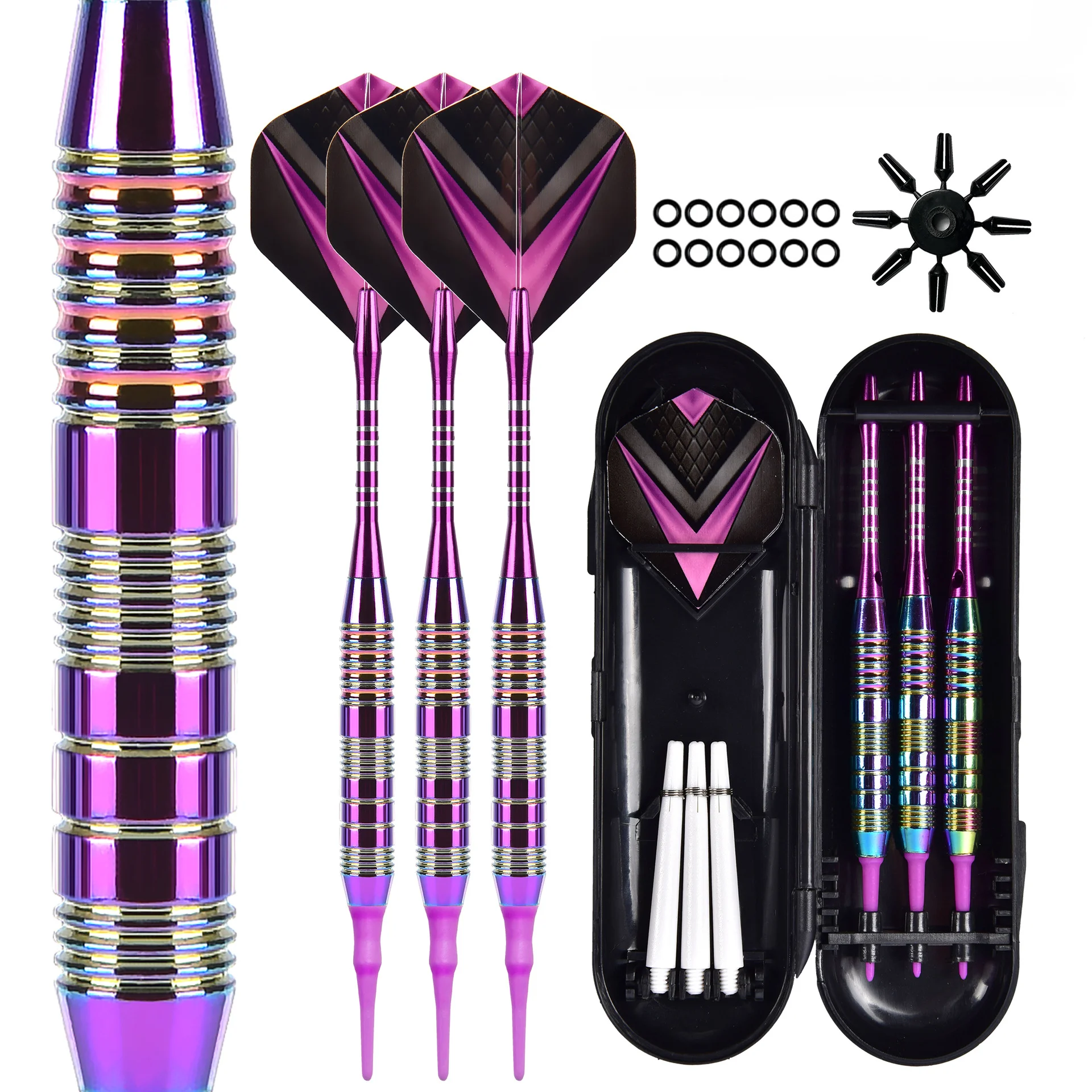 

3Pcs/pack 22g Steel Tip Darts Sets Standard PET Flight, Aluminum Darts Shafts Steel Tip with Storage Box for Beginners