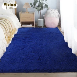 Plush Carpet For Bedrooms Solid Fluffy Rug Chair Mat Large Size Custom Rug Shaggy Room Decor Soft Room Mats