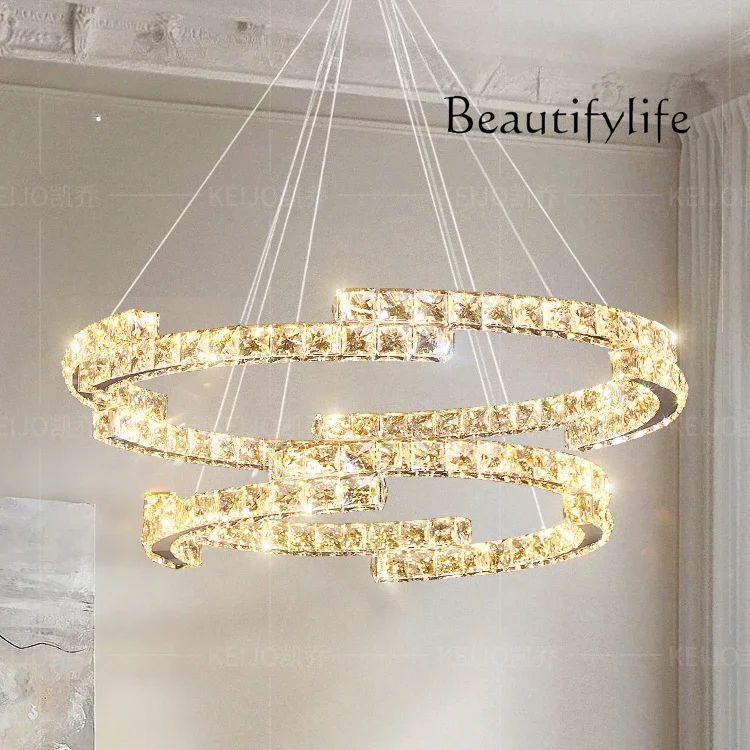 Crystal chandelier, postmodern light luxury living room lamp designer dining room creative personality