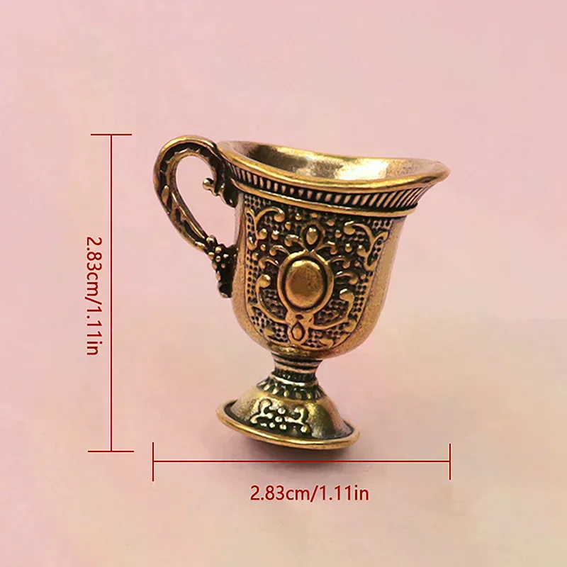Antique Keychain Home Decoration Gift Small Copperware  Tea Set Copper Teacup Brass Pendant Living Room Crafts