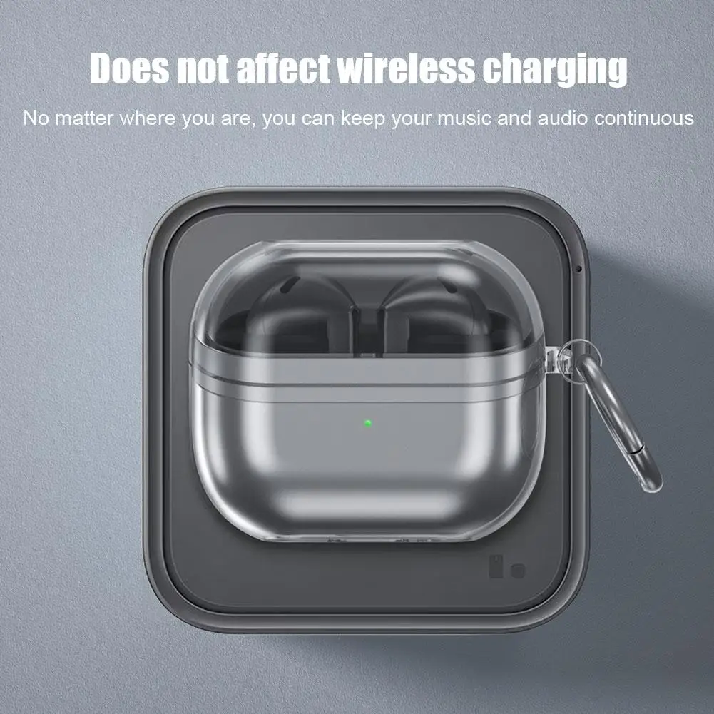 Transparente Bluetooth Earphone Protector Case, Fone de ouvido manga protetora com mosquetão, Samsung Galaxy Buds 3 Pro