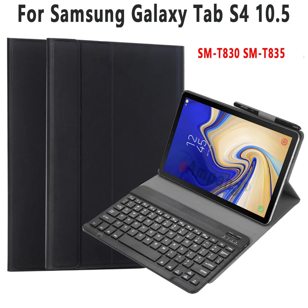 Shell For Samsung Galaxy Tab S4 10.5 Inch T830 Case and Keyboard for Galaxy T830 T835 Soft Protective Cover with Keyboard Funda view 3