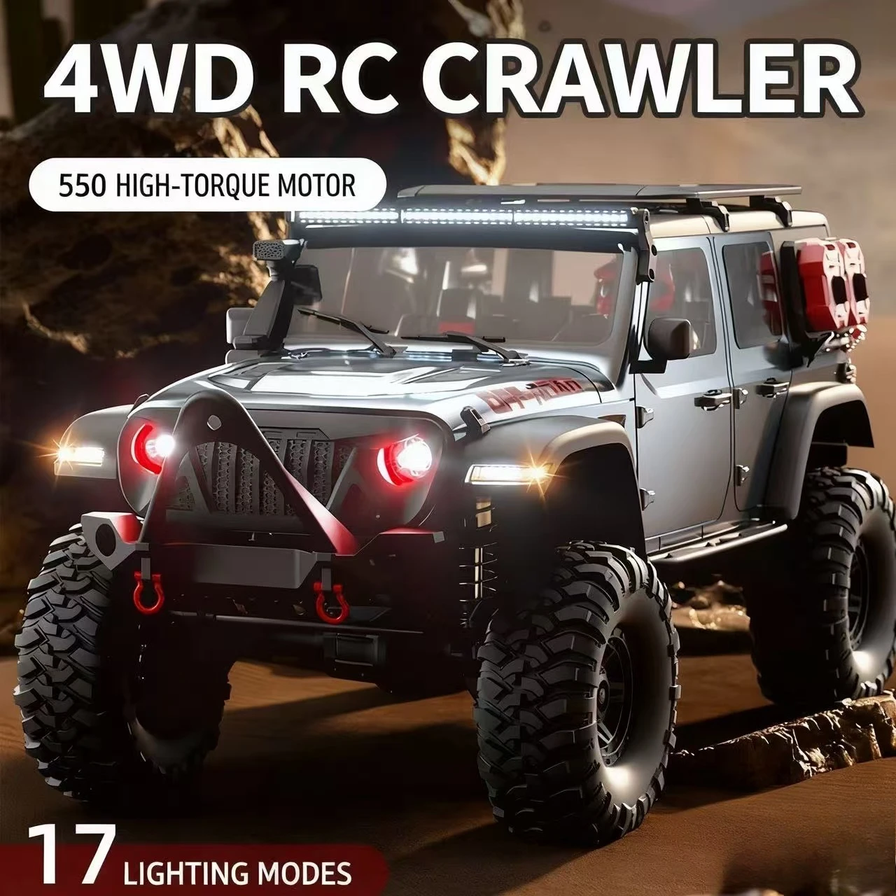 HB R1001/R1002 1/10 4WD RC Crawler RTR - 2.4G مركبة للطرق الوعرة بجهاز تحكم عن بعد مع ونش LED وتفاضلي