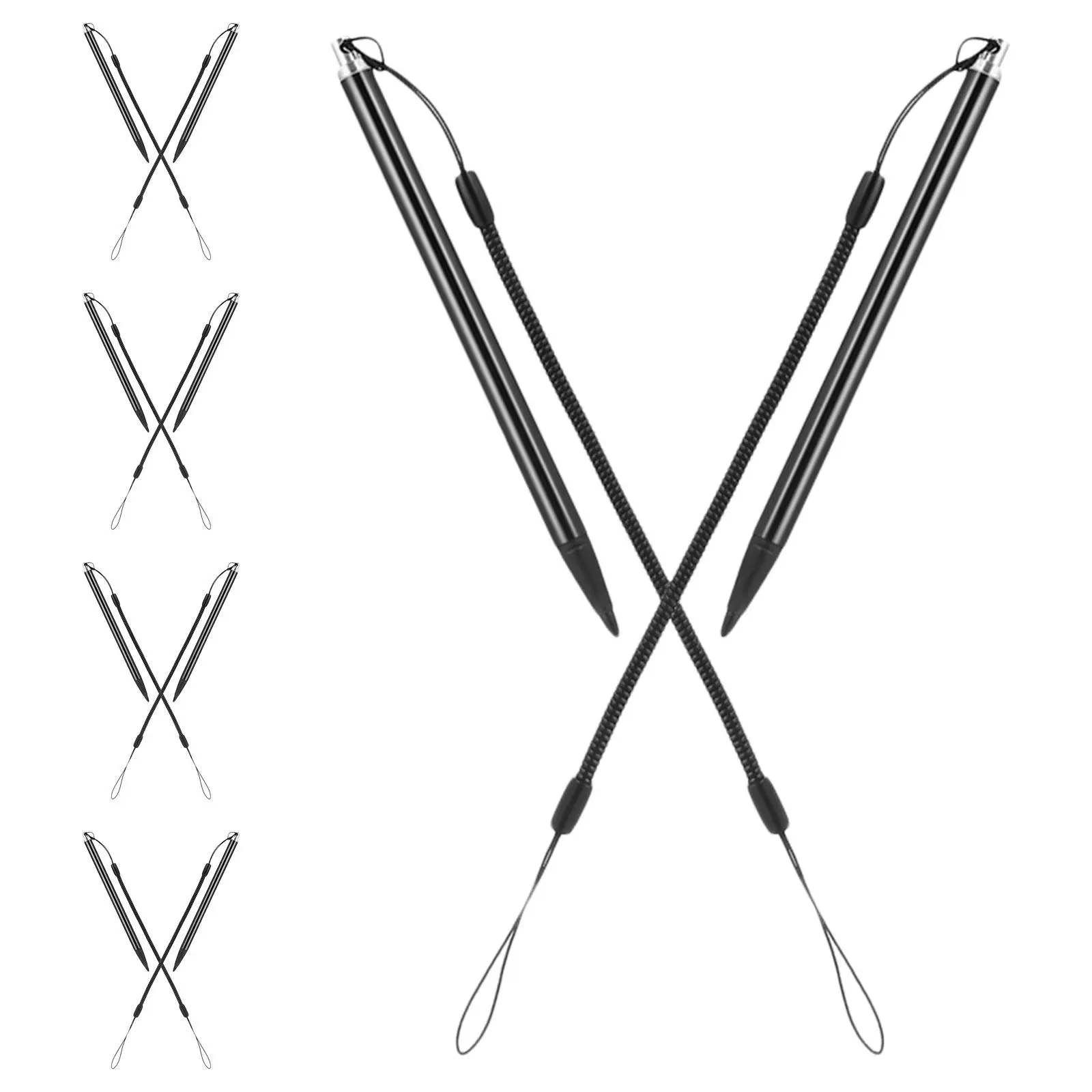 10Pcs Resistive Stylus Pen Anti-Lost Rope Portable Stylus for Resistive Touch Screens Note Taking Drawing Office Travel