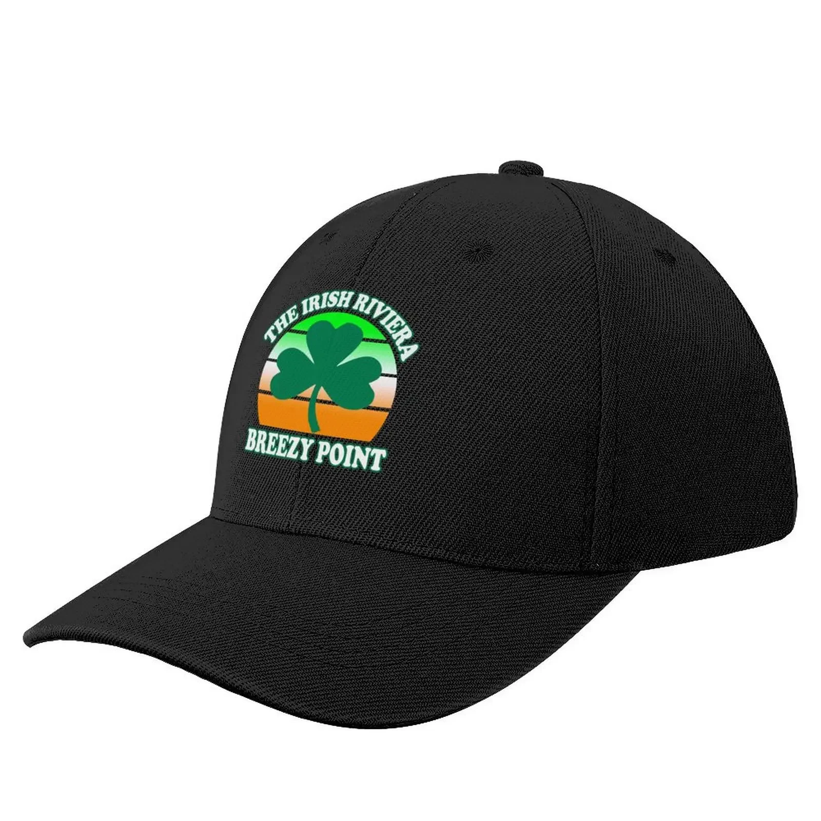 Breezy Point The Irish Riviera New York Beach Funny Shamrock Retro Baseball Cap Christmas Hat Mens Tennis Women's