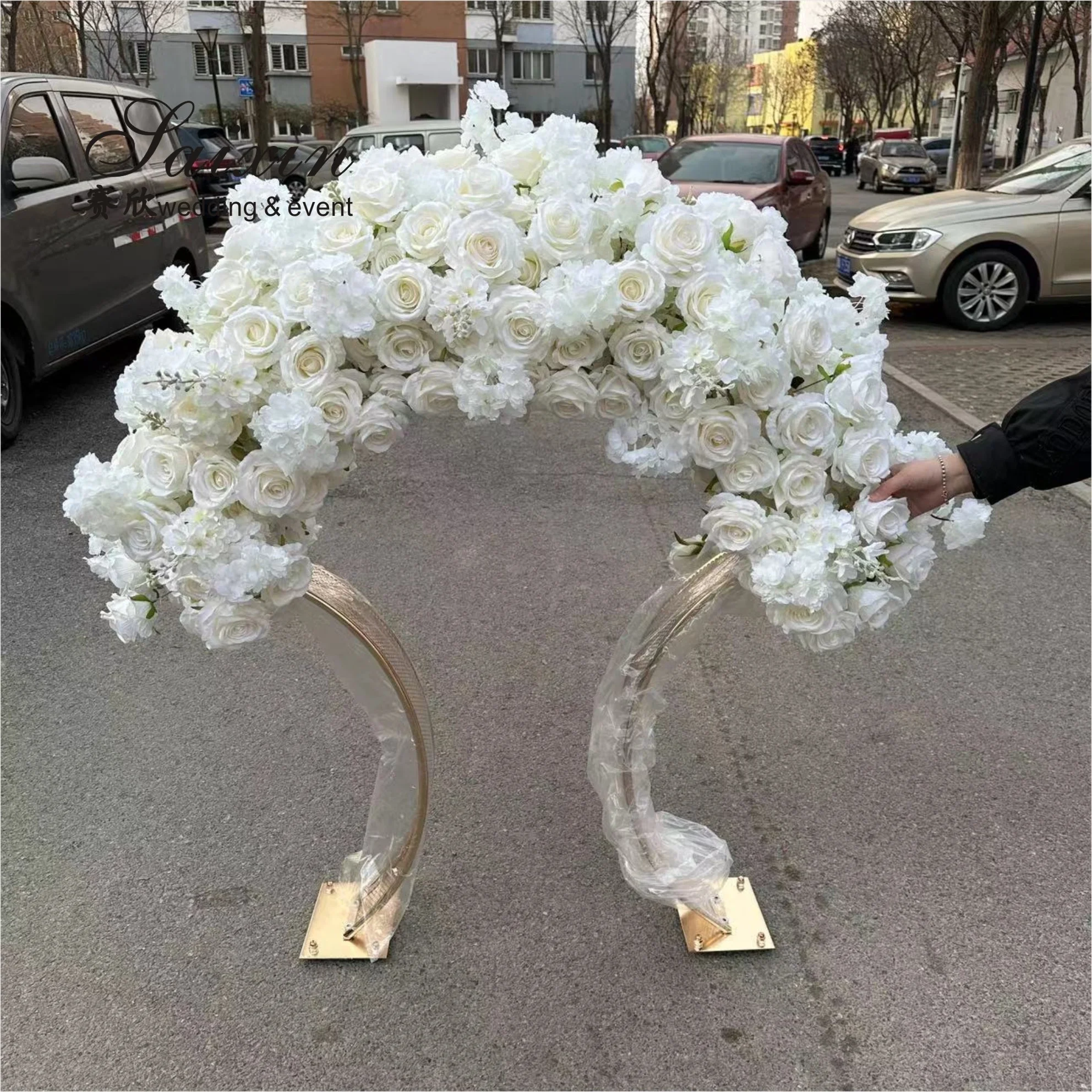 

Wedding Decoration Supplies Custom Artificial Flower Arch for Wedding Centerpieces
