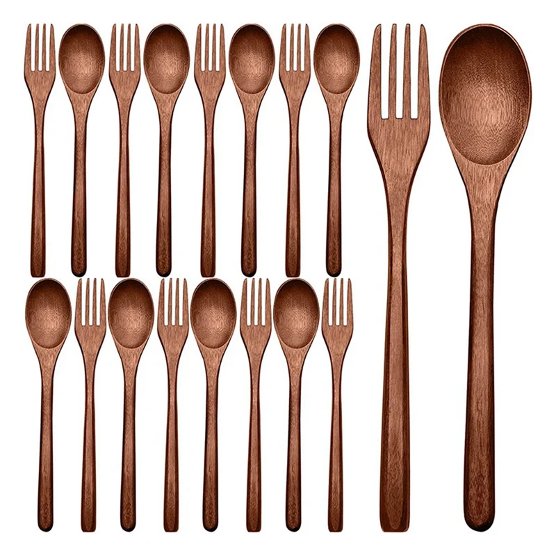 

48Pcs Wooden Spoons Forks Set Including Wooden Spoons And Wooden Forks Japanese Wooden Utensil Set Reusable Handmade