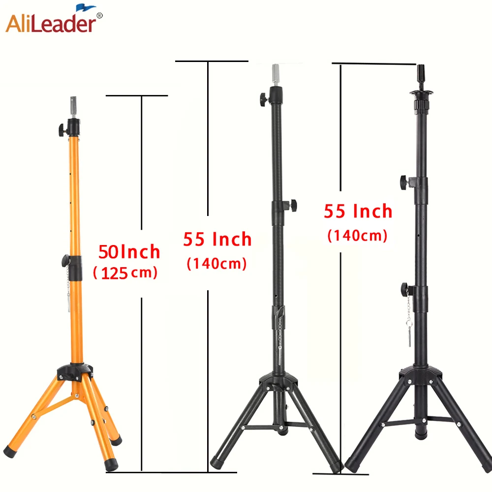 Alileader ayarlanabilir peruk standı Tripod manken kafa standı eğitim kafaları ve tuval blok kafa için peruk kafa standı