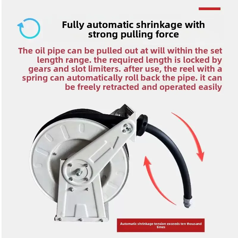 Vehicle refueling machine winch reel automatic telescopic 1 inch 6 minutes thickened automatic refueling tube rewinder