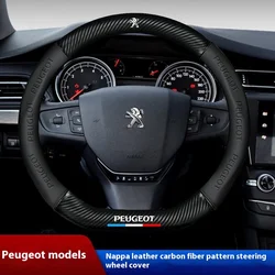 Car Anti-slip Leather Steering Wheel Cover For Peugeot 107 108 206 207 208 301 307 308 406 407 408 508 607 106 3008 4008 5008 GT