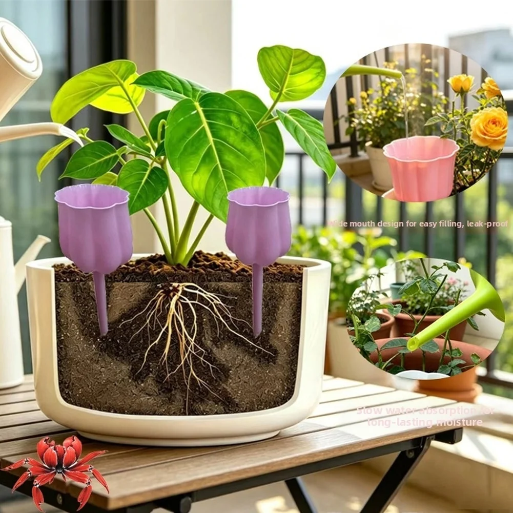 Automatic Flower Watering Device for Indoor Plants Plastic Self Watering Pot with Gradual Release Technology 5pcs Set