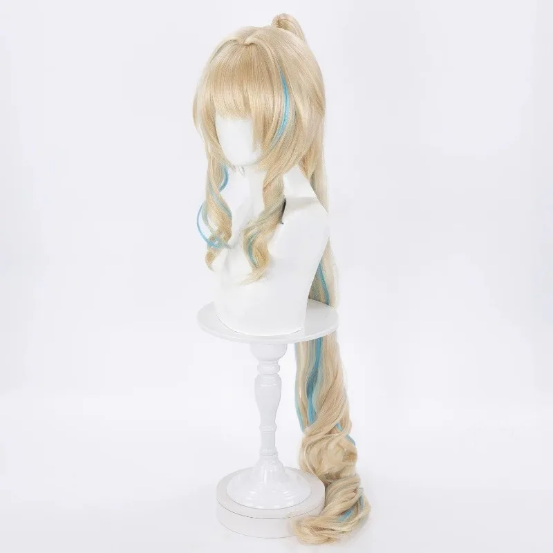 Game Genshin Impact Vesna Strivozha Cosplay Wig Long 120cm High Ponytail Hair Heat Resistant Fiber Wigs for Halloween Roleplay view 3