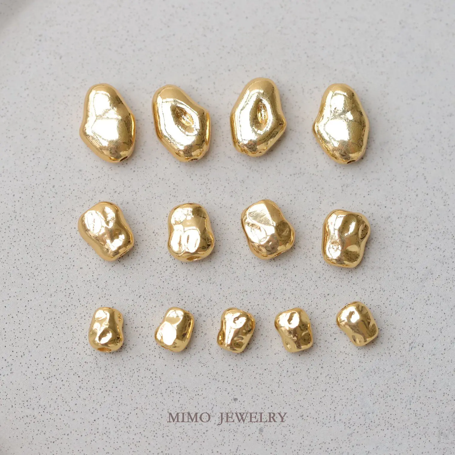 Brass Gold Plated Golden Surface Irregular Spacer Beads Loose Beads for Jewelry Making DIY Bracelet Necklace Accessories