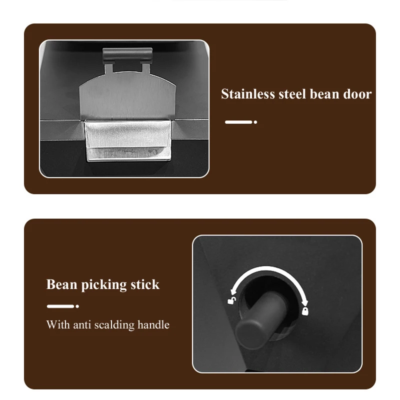 1000 W elektrische Kaffeebohnen-Bratmaschine, professionelle Kaffeeröstmaschinen, Edelstahl-Heizrohr, Kaffeeröster