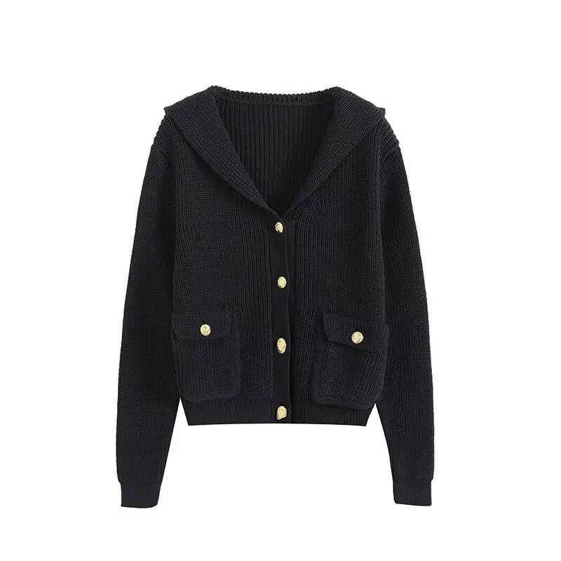 2024 autunno nuovo stile moda donna Navy Leader Qianjin Sensation College piccolo cappotto Cardigan lavorato a maglia profumato